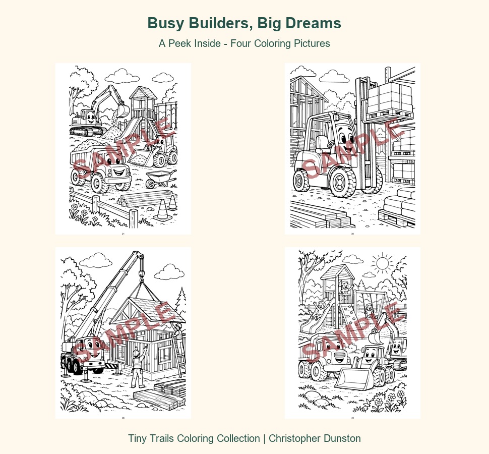 Busy Builders, Big Dreams SAMPLE collage 2